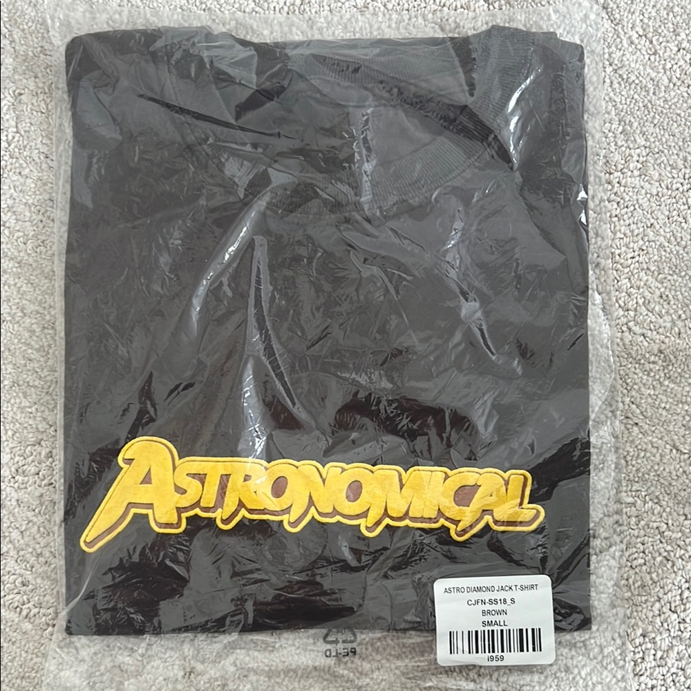 Authentic Astronomical Brown T-Shirt with Astro Diamond Pickaxe Small